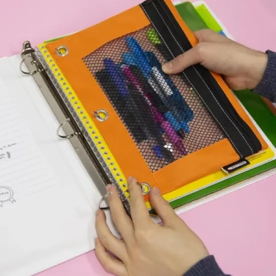 BAZIC Products 3-Ring View Binder with 2 Pockets, 1", Red, Pack of 6 image {6}