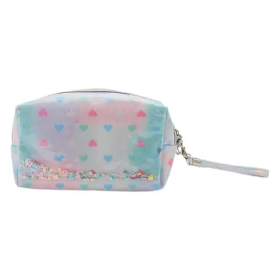 Unique Bargains Women's Sequin Heart Gradient Makeup Bag 1 Pc image {4}