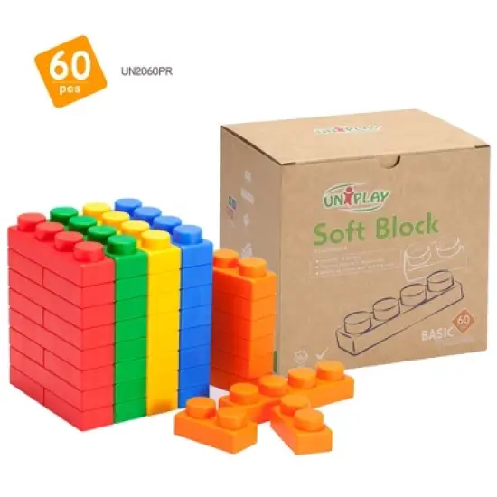 UNiPLAY Basic Soft Building Blocks &mdash; Cognitive Development, Interactive Sensory Toy for Ages 3 Months and Up image {7}