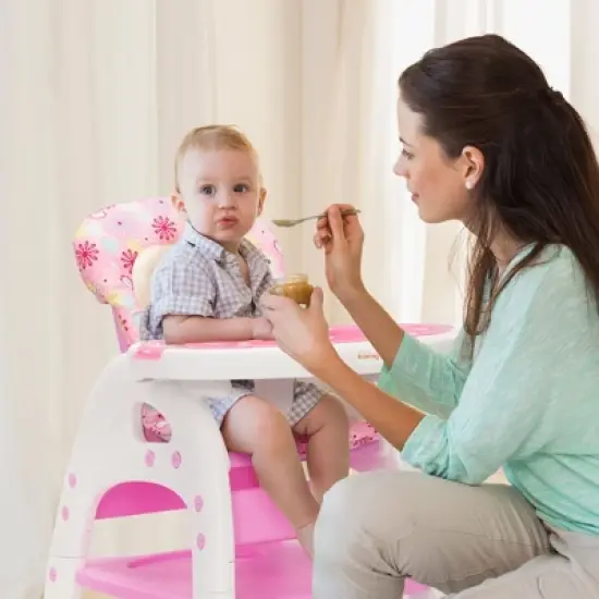 Sandinrayli 3-in-1 Convertible Toddler Highchair Table Booster Seat with Feeding Tray, Green image {1}