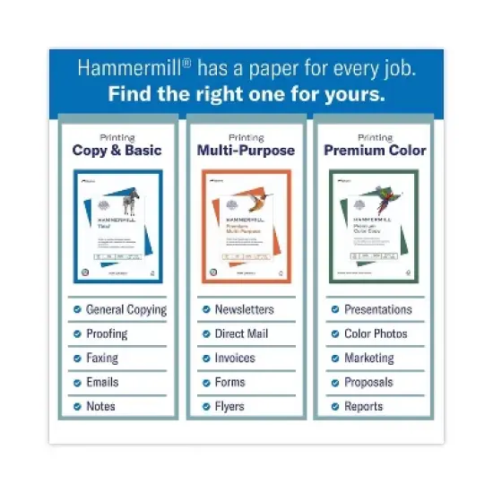 Hammermill Premium Color 8.5" x 11" 80 lbs Copy Paper (HAM120023): White Printer Sheet image {3}