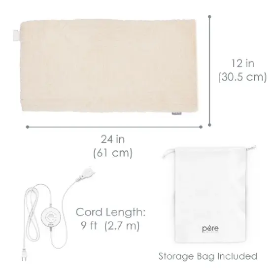 Pure Enrichment Pure Radiance Luxury Heating Pad - 12" x 24" - Golden Sands image {5}