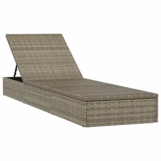 vidaXL - Gray Patio Daybed Set - Wicker Sunbeds with Table and Cushions for Outdoor/Poolside/Balcony image {3}