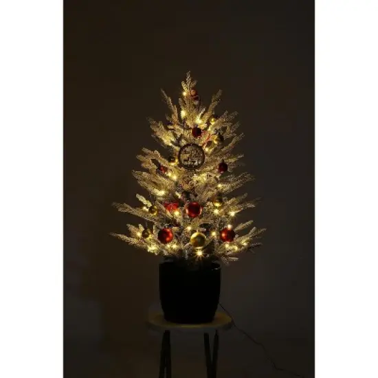 Acekool 3 Ft Pre-Lit Tree, Artificial Tree with Lighting, Compact Holiday Decoration for Home or Office, Easy Assembly image {3}