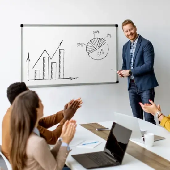 JIONJOY 36x24" Magnetic Dry Erase Board - Dual Mount (Wall/Stand), Removable Pen Tray & Aluminum Frame for Office, Home, Classroom image {3}