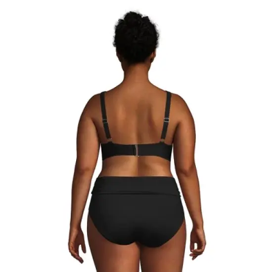 Lands' End Women's Plus Size DD-Cup Chlorine Resistant V-neck Underwire Bikini Top Swimsuit Adjustable Straps image {1}