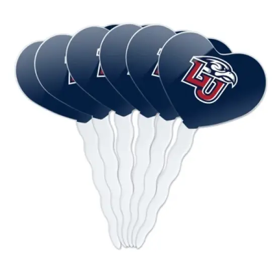 Liberty University Primary Logo Heart Love Cupcake Picks Toppers Decoration Set of 6 image {7}