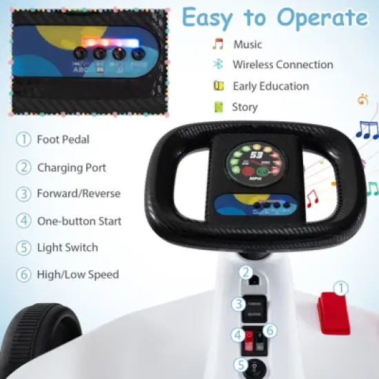 Infans 12V Kids Electric Go Kart 7AH Battery Powered Ride on Race Toy w/ Remote Control image {4}