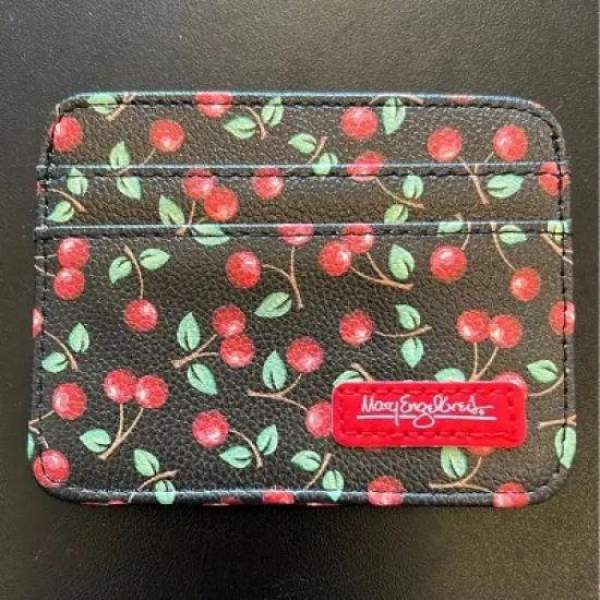 Mary Engelbreit Cherries Slim Wallet, 4 cards RFID blocking tech image {2}