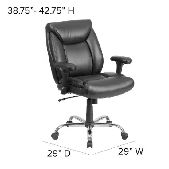 Flash Furniture HERCULES Series Big & Tall 400 lb. Rated Swivel Ergonomic Task Office Chair with Deep Tufted Seating and Adjustable Arms image {3}