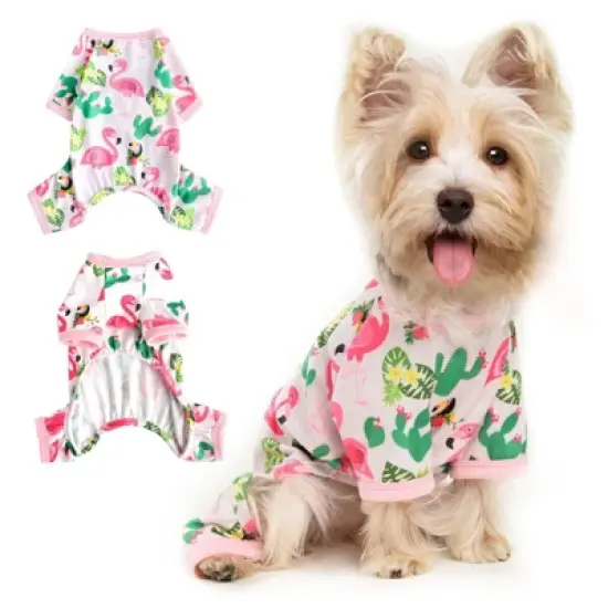 Paaaawaters Dog Jumpsuit Cute Animal Print Puppy Pajamas Soft Lightweight Post Surgery Recovery Pets Onesie image {1}