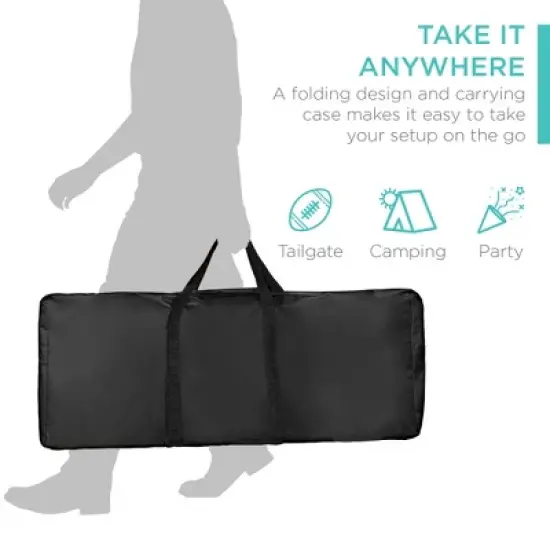 Best Choice Products Portable Pop-Up Bar Table for Indoor/Outdoor, Party, Picnic w/ Carrying Case, Removable Skirt image {1}