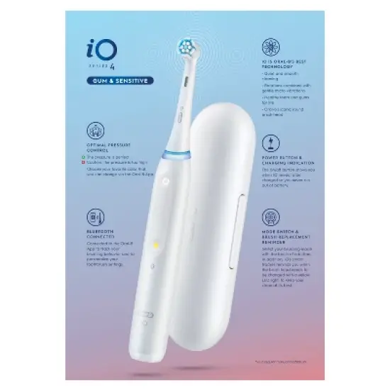 Oral-B iO4 Gum & Sensitive Electric Toothbrush - White image {3}