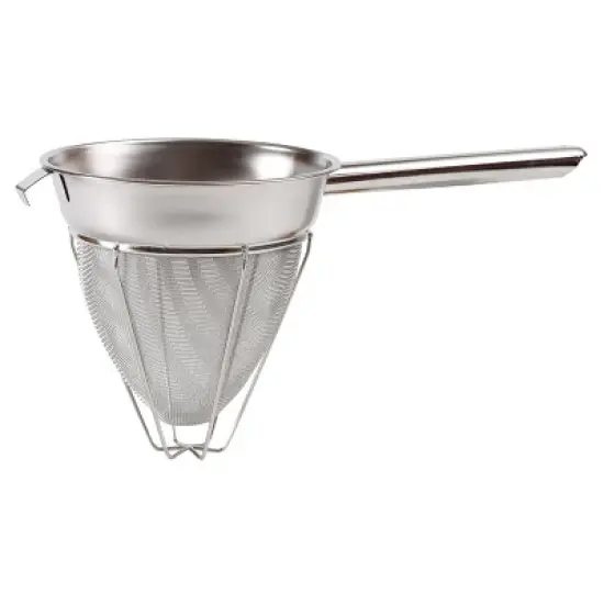 Winco Bouillon Strainer with Extra Fine Mesh, Reinforced, Hollow Handle Stainless Steel, 8" image {3}