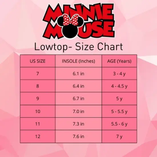 Disney Minnie Mouse Girls No Lace Shoes - Kids Disney Character Loafer Low top SlipOn Casual Tennis Canvas Sneakers (size 5-12 toddler - little kid) image {5}