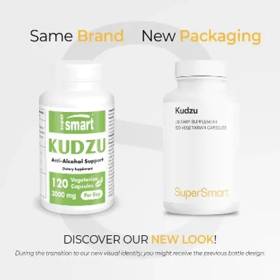 SuperSmart Kudzu 3000mg per Day (High Strength) - Kudzu Root Extract - Pueraria Lobota Full Spectrum | Non-GMO & Gluten Free - 120 Vegetarian Capsules image {1}