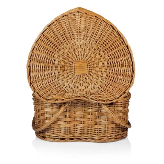 Picnic Time Perfect Pair Picnic Basket: Wicker Heart-Shaped Set, Brown & White image {5}