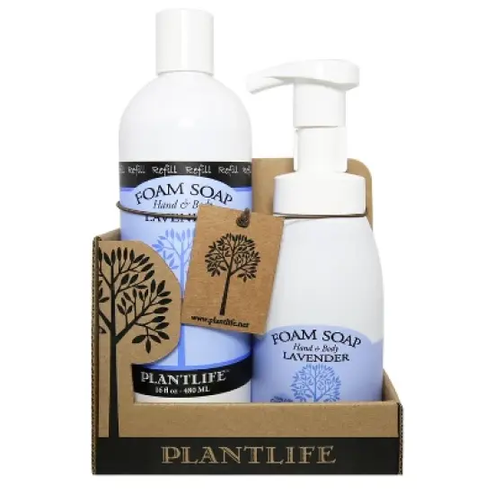 Plantlife Lavender Foam Soap Value Set &ndash; Gentle, Moisturizing, Plant-Based for All Skin Types &ndash; Hand & Body Wash &ndash; 8.5-16oz image {1}