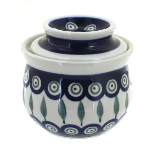 Blue Rose Polish Pottery 1512 Zaklady French Butter Dish image {9}