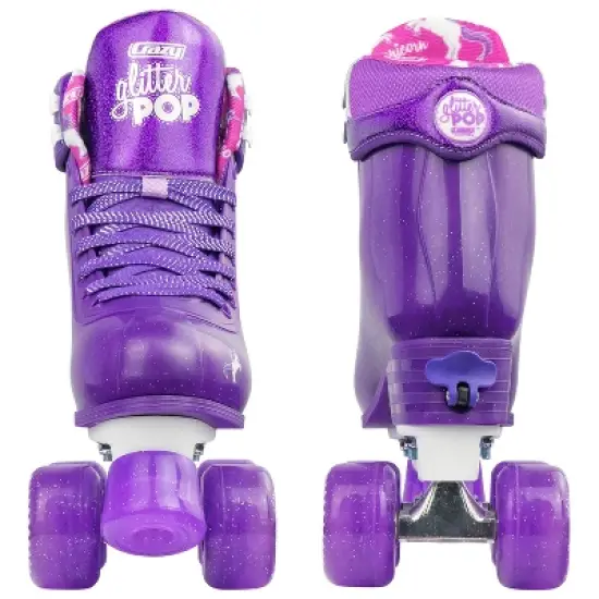 Crazy Skates Adjustable Roller Skates For Girls - Glitter Pop Collection - Size Adjustable To Fit Four Sizes image {2}
