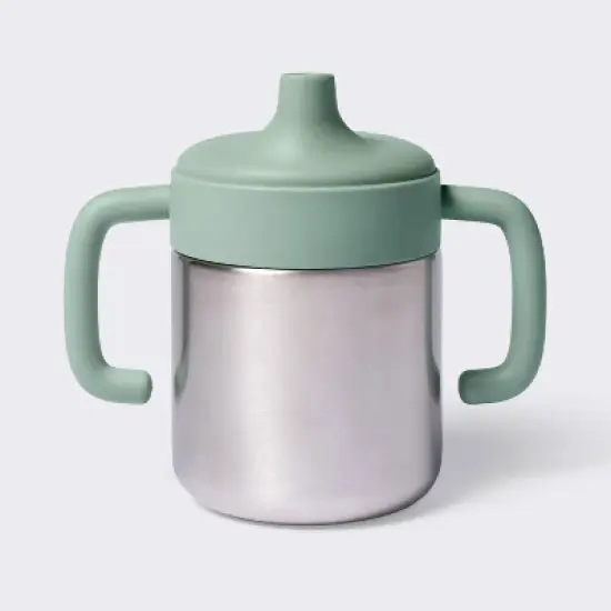 8oz Stainless Steel Sippy Cup - Green - Cloud Island&trade; image {2}