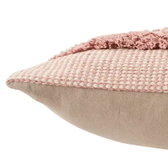 20"x20" Oversize Imena Trellis Poly Filled Square Throw Pillow Pink/Cream - Jaipur Living image {2}