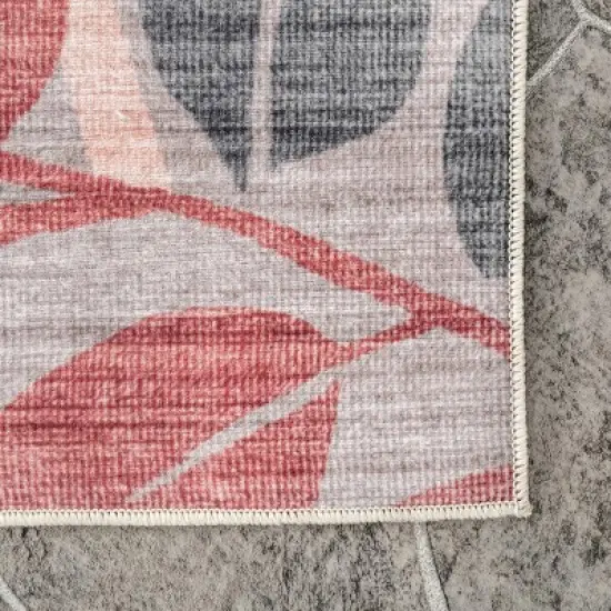 nulOOM Mayra Tropical Leaves Machine Washable Indoor/Outdoor Patio Area Rug image {4}