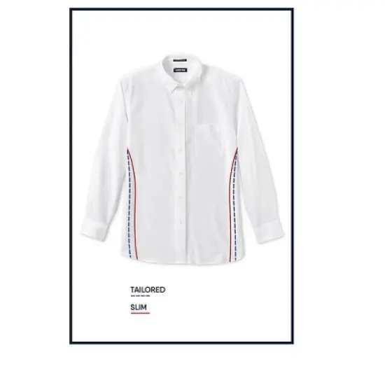 Lands' End Lands' End Men's Traditional Fit Short Sleeve Comfort-First Sail Rigger Oxford Shirt image {2}