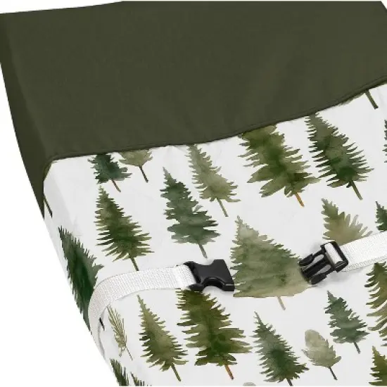 Sweet Jojo Designs Gender Neutral Unisex Changing Pad Cover Woodland Pine Tree Green and White image {3}