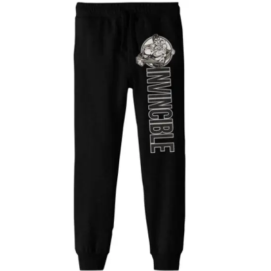 Superman Vintage Invincible Graphic Boy's Black Jogger Pants image {6}