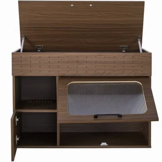 Gulches Furniture Style multi-use Cat litter box house With Storage image {1}