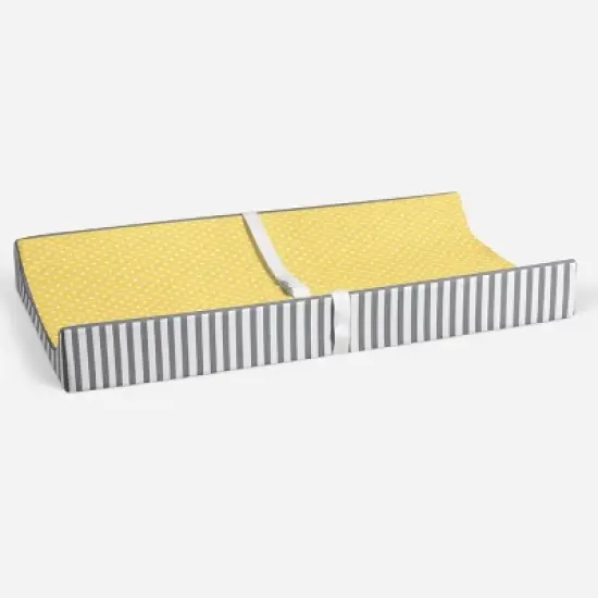 Bacati - Dots/Pin Stripes Yellow Pin Dots Changing Pad Cover image {3}