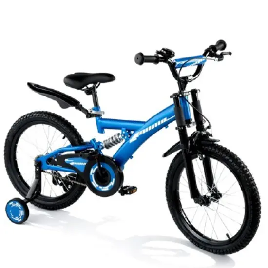 SUGIFT Durable 16"/18" Kids Bike with Adjustable Seat, Dual Brakes, Suspension, Training Wheels and All-Terrain Tires for Ages 4&ndash;9 image {10}