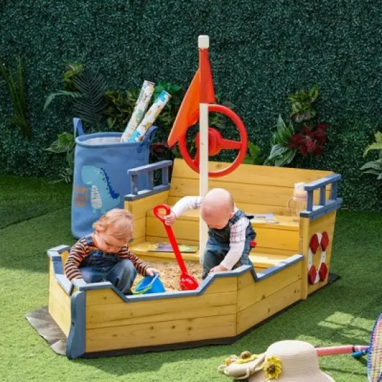 Dexmalle Wooden Kids Pirate Sandbox image {1}
