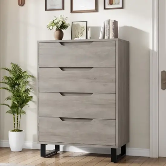 Garvee 4 Dresser for Bedroom, 41.7" Tall Dresser, Freestanding Vertical Drawer Cabinet with Storage, Wooden Closet Storage Chest for Bedroom image {8}