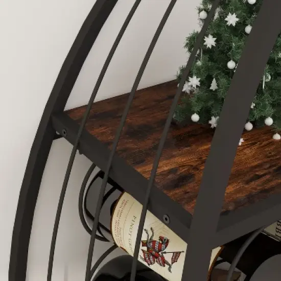 Gulches Boat Shaped Wine Rack Set,2 Sizes Metal Storage for Wines Spirits,Black Iron,Space Saving, Easy Assembly,Nautical Decor image {5}