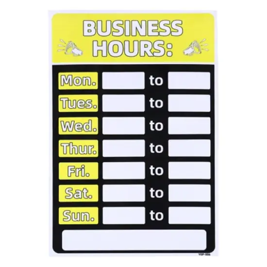 Unique Bargains PVC Changeable Waterproof Store Shop Business Hour Sign 1 Set image {9}