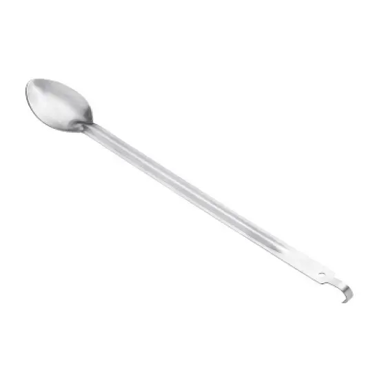 Winco BHKS-21 Stainless Steel Solid Basting Spoon with Hook, 21-Inch image {1}