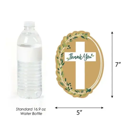 Big Dot of Happiness Elegant Cross - Shaped Thank You Cards - Religious Party Thank You Note Cards with Envelopes - Set of 12 image {4}