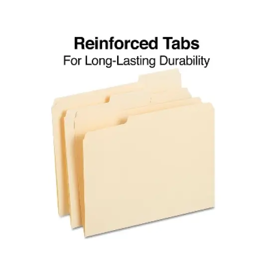 MyOfficeInnovations 3 Tab Manila File Folders with Reinforced Tabs Letter 250/Box 502677 image {2}