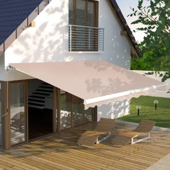 Manual Retractable Awning 118"x96" - Heavy Duty Aluminum Frame & 280g Waterproof Polyester Fabric for Patio, Deck, Porch image {8}