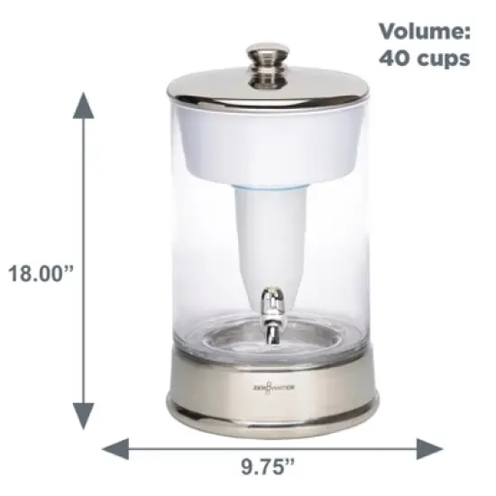 ZeroWater 40 Cup Glass Water Pitcher with Ready-Pour + Free Water Quality Meter image {7}