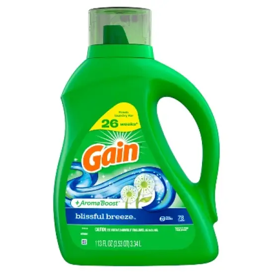 Gain + Aroma Boost Blissful Breeze Scent HE Compatible Liquid Laundry Detergent image {1}