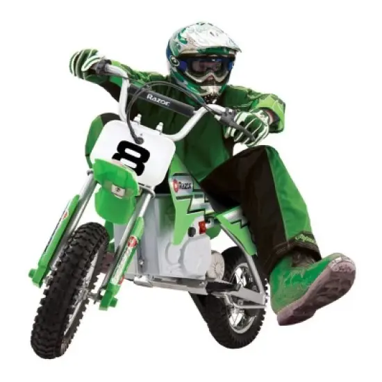 Razor MX400 Kid & Teen Dirt Rocket 24V Ride On High-Torque Electric Motocross Motorcycle Toy Dirt Bikes, Speeds up to 14 MPH, Black & Green, 2 Pack image {1}