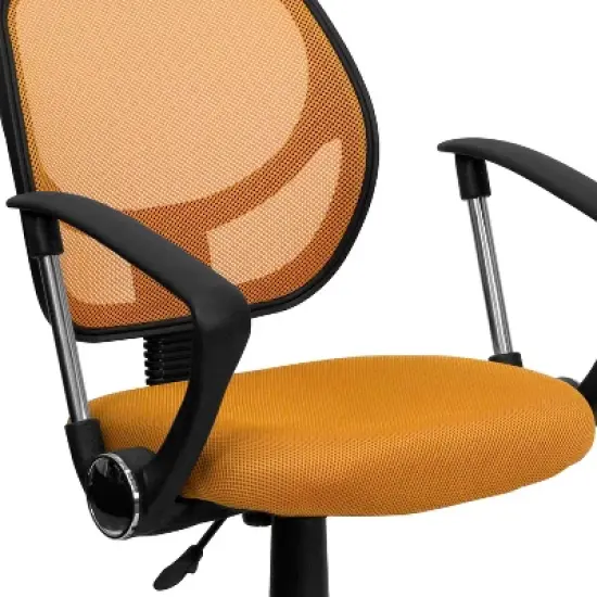 Emma and Oliver Mid-Back Mesh Swivel Task Office Chair with Curved Square Back and Arms image {4}