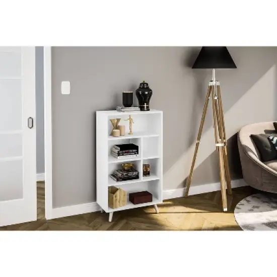 40.75" Sidney 4 Shelf Bookshelf White - Polifurniture image {4}
