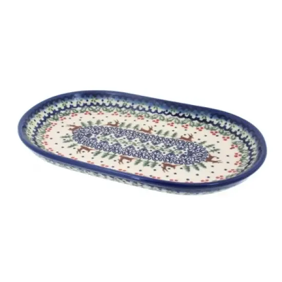 Blue Rose Polish Pottery 118 Vena Small Oval Dish image {5}