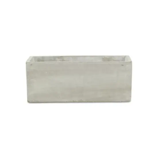 HomeRoots 9" Light Gray Rustic Cement Indoor Outdoor Rectangular Pot Planter image {6}