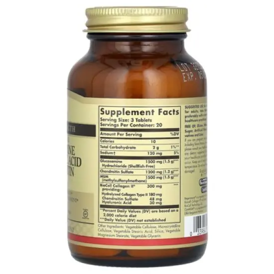 Solgar Glucosamine Hyaluronic Acid Chondroitin MSM, 60 Tablets image {1}