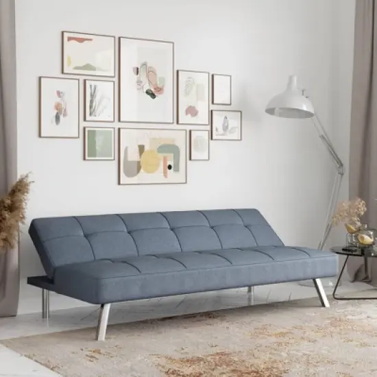 Colette Convertible Futon Sofa Bed Light Gray - Serta image {9}